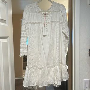 LoveShackFancy Toleda Dress True White